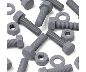 50 x Viti a Testa Esagonale Grigio, dadi e bulloni in plastica PVC, resistenti all'ossidazione, resistenti all'acqua, forti, UPVC, M6 x 20mm