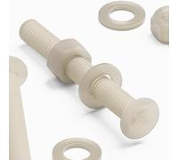 50 x viti nylon a testa svasata con impronta a croce, M5 x 40 mm, dadi e rondelle