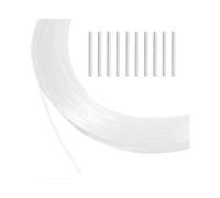 50 Yards Nylon Memory Wire for Millinery Hat Brims Transparent Round Soft Corset Bone with Brass Crimp Tube Beads Hole: 1.2mm