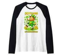50 Years of Shenanigans St Patrick’s Day Leprechaun Birthday Maglia con Maniche Raglan