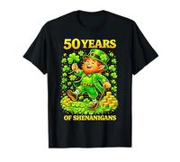 50 Years of Shenanigans St Patrick’s Day Leprechaun Birthday Maglietta