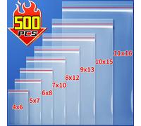 500/100 pezzi sacchetti autosigillanti sacchetto di plastica per gioielli pillole alimentari sacchetto di immagazzinaggio con cerniera trasparente buste per imballaggio all'ingrosso