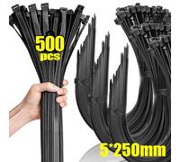 500/100 Pz All'ingrosso Fascette per cavi in nylon di plastica Cinghie per cavi autobloccanti Cavi regolabili Anello di fissaggio Home Office Fascetta per cavi