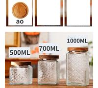 500-1000ml Vetro Barattoli Cibo Contenitori da Stoccaggio di Con Ermetico D New