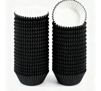 500/200 pirottini per cupcake in carta nera, decorazioni per torte da forno, adatti per matrimoni, compleanni, San Valentino, Natale e raduni familiari 5 pezzi,100 pezzi,200 pezziCarta tessile