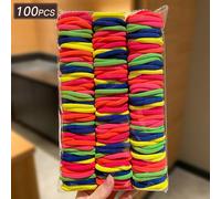 500/400/300/200/100 pezzi Assortimento di elastici per capelli semplici e colorati, fasce per capelli ad alta elasticità, stile casual versatile, accessori per capelli da donna, adatti per code di cav