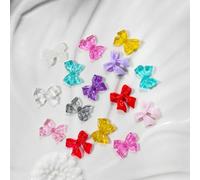 500-600 pezzi di ciondoli per nail art a forma di fiocco misto, 50 g/borsa, nastro Aurora in resina con fiocco, strass 3D, accessori per manicure coreani fai da te - ZCF121-14