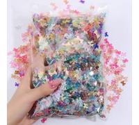 500-600 pezzi mix fiocco forma nail art ciondoli 50 g/borsa Aurora nastro resina fiocco 3D strass fai da te coreano manicure accessori-ZCF121-Mix (50 g)