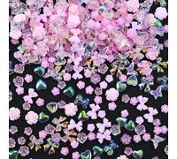 500-600 pezzi mix fiocco forma nail art ciondoli 50 g/borsa Aurora nastro resina fiocco 3D strass fai da te coreano manicure accessori-ZCF109-12Mix (50 g)