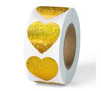 500 adesivi a forma di cuore glitterati dorati, 2,5 cm, adesivi a forma di cuore, autoadesivi per festa della mamma, San Valentino, buste, matrimoni, artigianato, scrapbooking, regali, grafici dei