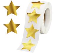 500 adesivi a forma di stella dorata, autoadesivi a forma di stella, adesivi decorativi, adesivi per ricompensa, per scrapbooking, biglietti di auguri, sacchetti, regali, fai da te (1 rotolo)