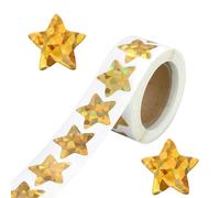 500 adesivi a forma di stelle, 2,5 cm, con stelle glitterate, adesivi olografici dorati, autoadesivi, per decorazioni natalizie (oro)