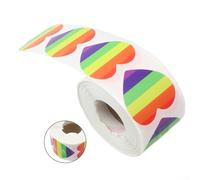 500 adesivi arcobaleno per artigianato ed eventi, etichette a forma di cuore per promuovere l'amore e l'inclusività (02)