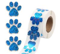 500 Adesivi con Impronte di Zampe,Adesivi con Zampe di Gatto/Cane,Adesivi Colorati a Forma di Zampe,Adesivi Glitterati a Forma di Zampe di Cuccioloper Regali Gratificanti Scrapbooking Libri (Blu)