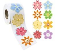 500 adesivi decorativi colorati a forma di fiore, per biglietti di San Valentino, lettere, buste, etichette autoadesive per imballaggi economici