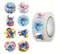 500 adesivi Disney Stitch e per rotolo, ideali per a rotelle e ciclismo, sacchetti regalo, per buste, decorazioni per feste a rotelle e ciclismo