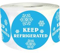 500 adesivi Keep Refrigerated impermeabili, 3,8 cm, fluorescenti, rotondi, blu, per conservare refrigerati imballaggi alimentari, etichette di avvertimento, cliniche sanitarie, bevande, 500 pezzi