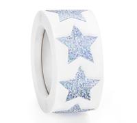 500 adesivi olografici a forma di stella argentata, 2,5 cm, autoadesivi, metallizzati, glitterati, scintillanti adesivi a forma di stella, per bambini, studenti, insegnanti, forniture
