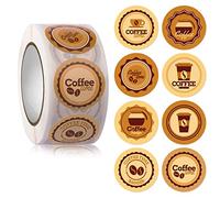 500 adesivi per bevande al caffè, carta da regalo, autoadesivi, per caffè, panetteria, pacchetti, ringraziamenti, set di biglietti per piccole imprese, colorati per baby shower, compleanno