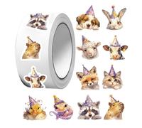 500 adesivi per compleanno per bambini, autoadesivi, simpatici motivi animali, decorazione per cellulari, libri di testo, astuccio per tablet, bicchieri per acqua, asilo, creativi, fai da te, feste