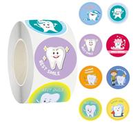 500 adesivi per ricompensa dei denti da 3,8 cm per bambini, a tema dentista, etichette autoadesive per cliniche dentali, regali per pazienti, premi in classe, artigianato fai da te, scrapbooking