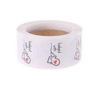 500 adesivi rotondi in carta kraft con scritta "Baked with Love", etichette autoadesive per Chris, adesivi di ringraziamento, colore nero