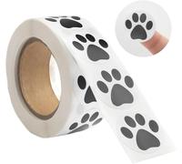 500 adesivi rotondi neri da 3,8 cm, trasparenti per cani e cuccioli, con linea di perforazione, etichette, indici e timbri, arti e mestieri