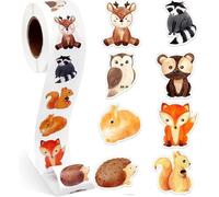 500 adesivi rotondi per bambini, adesivi per la ricompensa, per animali della foresta, rotolo di adesivi per animali domestici, kit di compleanno per bambini e ragazze, album fotografici