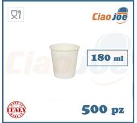 500 Bicchieri Carta 180ml - Cappuccino Caffè Asporto Acqua Bianchi
