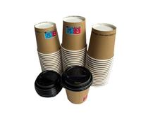 500 BICCHIERI DI CARTA PER CAFFE' CON COPERCHIO munito di foro 100 ml 4 oz