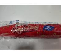 500 BICCHIERI DI PLASTICA MONOUSO ROSSI NATALIZI ALIMENTARI FESTE RIUTILIZZABILI