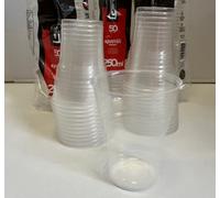 500 bicchieri in plastica trasparenti 250cc super economici (10 x 50 pz) 0,25L