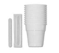 500 BICCHIERI PLASTICA + 500 PALETTINE CC.80 MONOUSO BIANCHI BICCHIERINI CAFFE