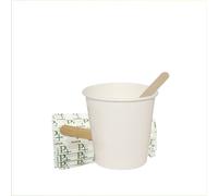 500 BICCHIERINI CAFFE CARTA 90 ml BIANCO + 500 PALETTE ASPORTO BIODEGRADABILI
