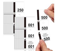 500 Biglietti spogliatoio 4,5 x 13 cm Bianco Numerati da 1 a 500 Perforati Separabili 3 Parti Ticket Tombola NumeratoBlocco Ticket Numerato Biglietto Spogliatoio Buono Per Spogliatoio Eventi (Bianco)