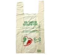 500 Buste SHOPPER biodegradabili e compostabili - Bianche LOVE con cuore misu...