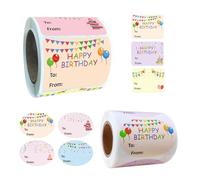 500 Etichette Adesive per Regali di Buon Compleanno, Adesivi per Regali di Compleanno 1.5 x 2 Inch, Adesivi con Nome di Buon Compleanno per Decorazioni Regalo