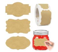 500 etichette autoadesive per scrivere, etichette per bottiglie marroni, etichette per marmellate, 5 × 3 cm, per barattoli di marmellata, sacchetti regalo, buste