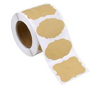 500 etichette Kraft autoadesive, 1,98 x 1,18 pollici, etichetta Kraft vergine, 6 forme, autoadesive, etichette fai da te, per alimenti, bottiglie, vasi, regali