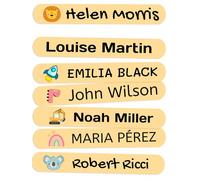 500 Etichette per vestiti termoadesive personalizzate con il nome per contrassegnare l'abbigliamento dei bambini. Adesivi da stiro, resistenti a lavatrice e asciugatrice, 6x1cm