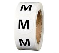 500 etichette rotonde da 2,5 cm di diametro, per tracciare le dimensioni degli indumenti su cappelli, magliette, maglioni, guanti e pantaloni, funziona su tessuto, plastica e carta (M)