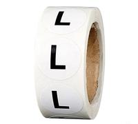 500 etichette rotonde da 2,5 cm di diametro per tracciare le dimensioni degli indumenti su cappelli, magliette, maglioni, guanti e pantaloni, funziona su tessuto, plastica e carta (L)