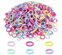 500 fasce per capelli per bambini, 23,6 x 6 mm, in cotone multicolore, per bambine, morbide e straordinarie resistenza alla trazione, elastici senza cuciture