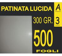 200 FOGLI Carta 300 GR fotografica PATINATA lucida x stampante laser A3