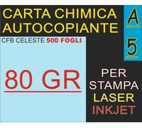 500 FF CARTA CELESTE CHIMICA AUTOCOPIANTE 80GR CFB X STAMPANTE LASER INKJET A5
