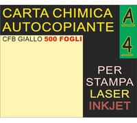 500 FF CARTA GIALLA A4 FORMATO 21X29,7 CARBONE CHIMICA STAMPANTI LASER INKJET