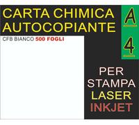 500 FOGLI DI CARTA BIANCA CHIMICA AUTOCOPIANTE CFB X STAMPANTE LASER INKJET A4