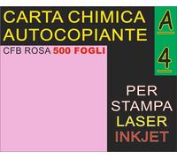 500 FOGLI DI CARTA ROSA CHIMICA AUTOCOPIANTE CFB X STAMPANTE LASER INKJET A4