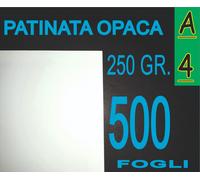 500 FOGLI 250 GR A4 CARTA PATINATA OPACA STAMPANTI LASER X BIGLIETTI VISITA