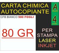 500 FOGLI DI CARTA BIANCA CHIMICA AUTOCOPIANTE CFB X STAMPANTE LASER INKJET A4